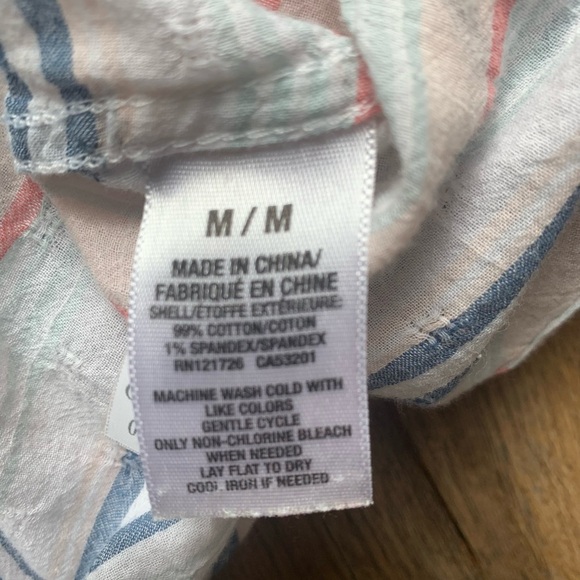 PRINCE & FOX Striped Button-Up Shirt with Flared Sleeves size M - Picture 9 of 10